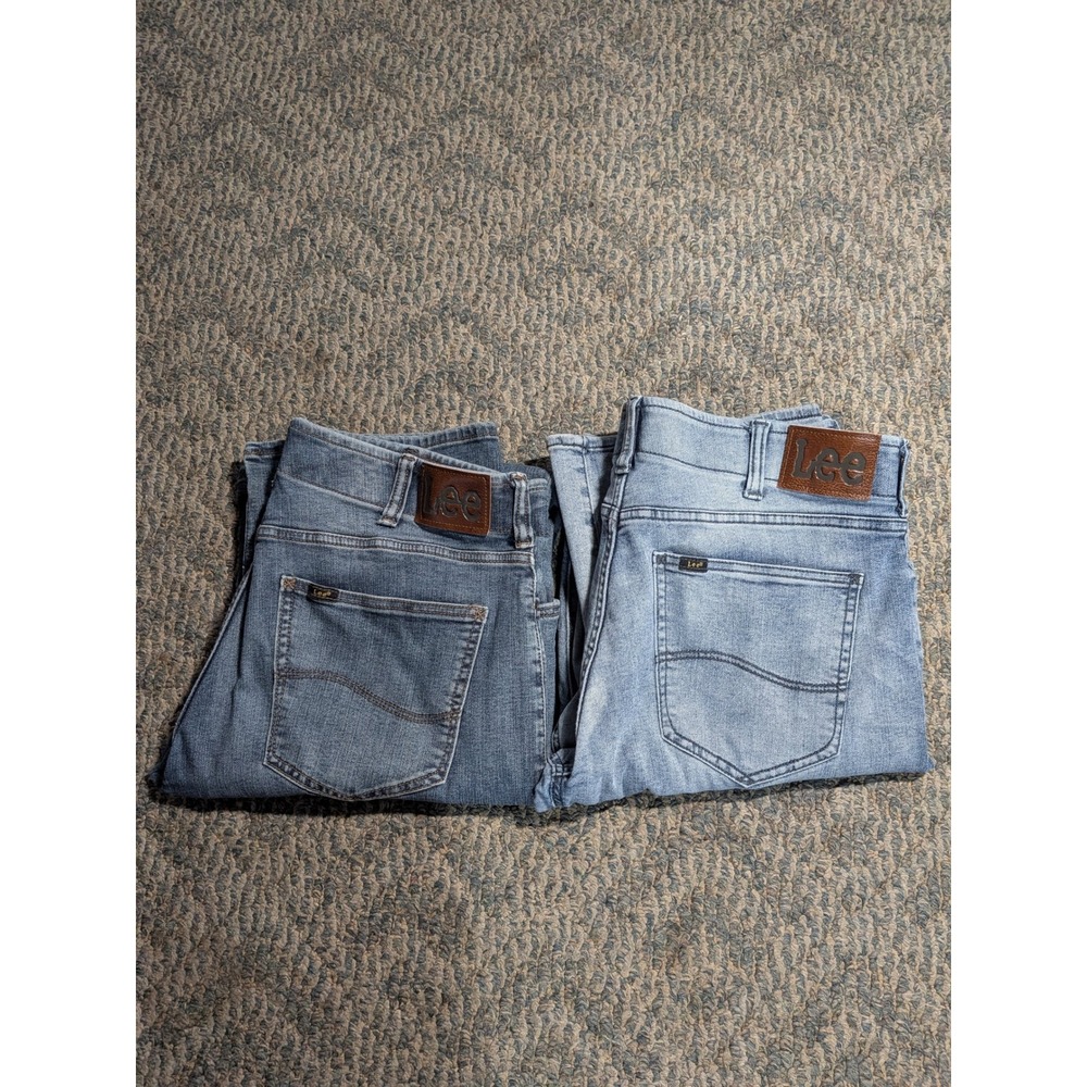 Lee Extreme Motion Regular Fit Bootcut Jeans Mens 34x36 Blue Denim Bundle 2 Pair